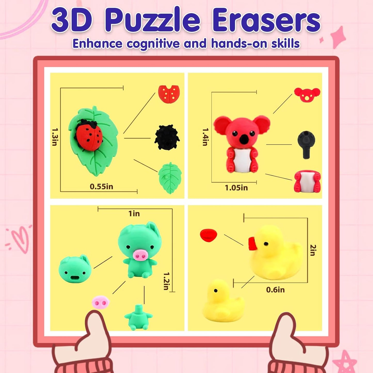 URSkytous 34Pcs Animal Erasers Bulk: The Ultimate Classroom Reward and Party Favor Solution