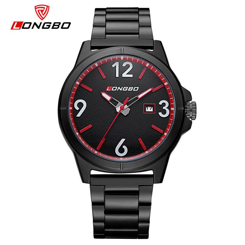 2018 Fashion Longbo Brand Business Sports Date Calendar Watch Full Black Stainless Steel Wristwatch Luxury Watches Montre Femme - testgreenapp