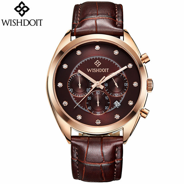 Fashion Leather Strap Multifunction Watches Men Quartz - testgreenapp