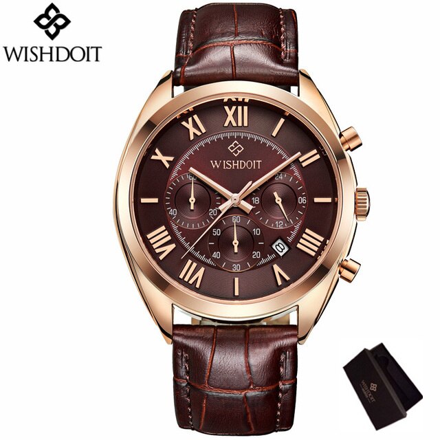Fashion Leather Strap Multifunction Watches Men Quartz - testgreenapp