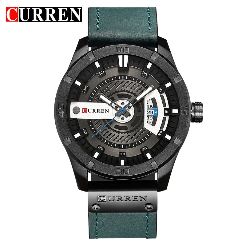 2018 Luxury Brand CURREN Men Military Sports Watches Men's Quartz Date Clock Man Casual Leather Wrist Watch Relogio Masculino - testgreenapp