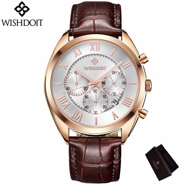 Fashion Leather Strap Multifunction Watches Men Quartz - testgreenapp