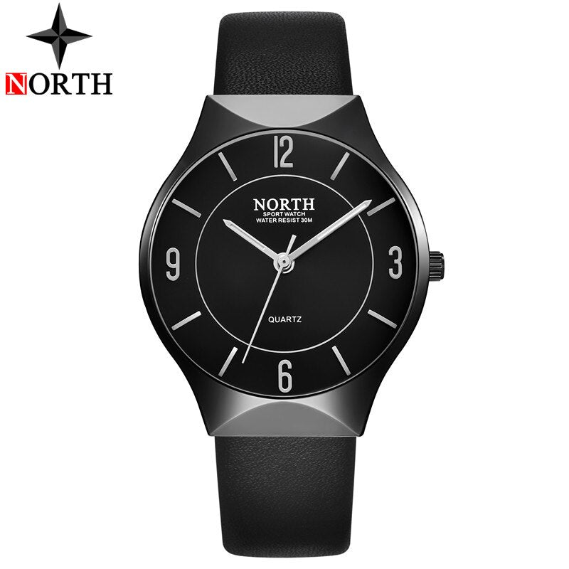 NORTH Fashion Mens Watches Top Brand Luxury Quartz Watch Men Casual Leather Waterproof Sport Watch Male Clock Relogio Masculino - testgreenapp