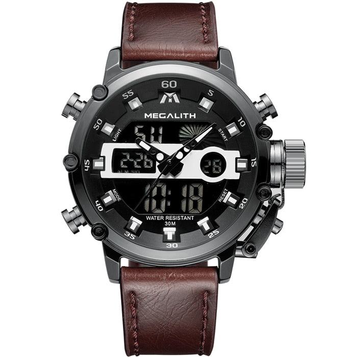 MEGALITH Fashion Men's LED Sport Quartz Watch Men Multifunction Waterproof Date Luminous Wrist Watches Men Clock Horloges Mannen - testgreenapp