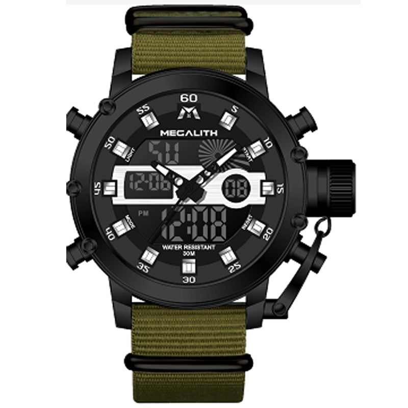 MEGALITH Fashion Men's LED Sport Quartz Watch Men Multifunction Waterproof Date Luminous Wrist Watches Men Clock Horloges Mannen - testgreenapp