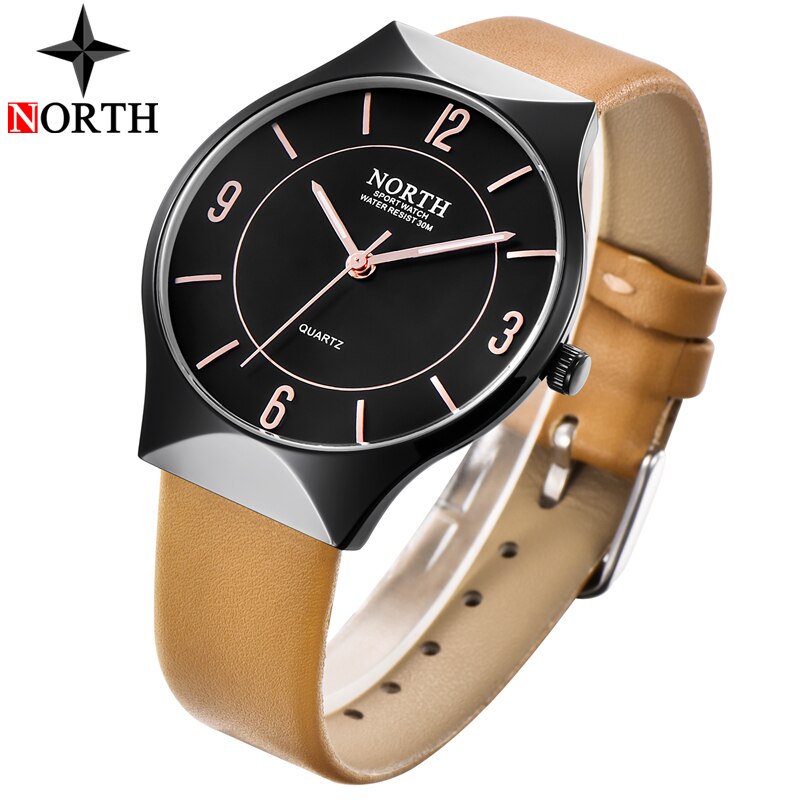 NORTH Fashion Mens Watches Top Brand Luxury Quartz Watch Men Casual Leather Waterproof Sport Watch Male Clock Relogio Masculino - testgreenapp