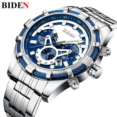 2018 New Arrival Men Watches Luxury Steel Chronograph Sport Watch Clock Date Sport Waterproof Business Man Wristwatches Relogio - testgreenapp