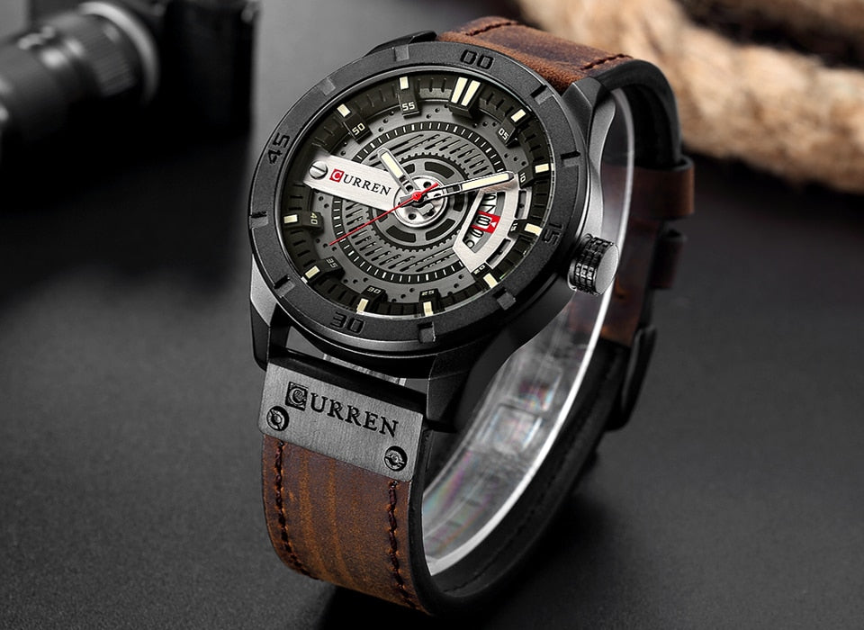 2018 Luxury Brand CURREN Men Military Sports Watches Men's Quartz Date Clock Man Casual Leather Wrist Watch Relogio Masculino - testgreenapp