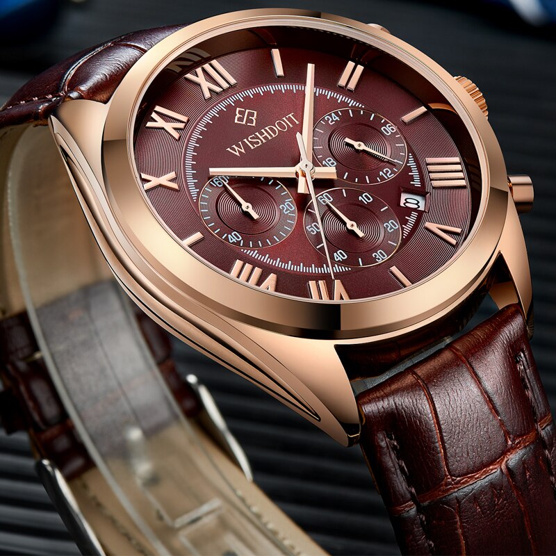 Fashion Leather Strap Multifunction Watches Men Quartz - testgreenapp