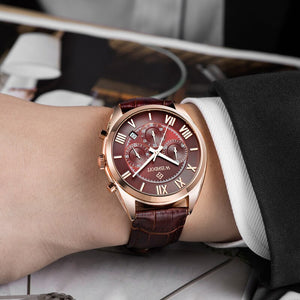 Fashion Leather Strap Multifunction Watches Men Quartz - testgreenapp