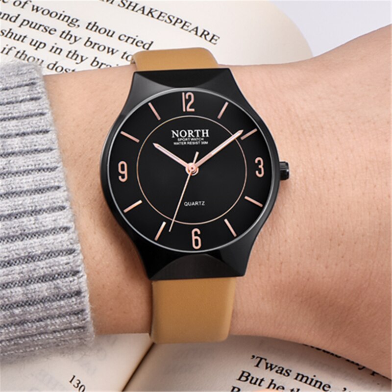 NORTH Fashion Mens Watches Top Brand Luxury Quartz Watch Men Casual Leather Waterproof Sport Watch Male Clock Relogio Masculino - testgreenapp